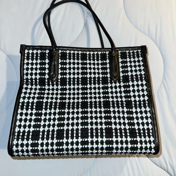 Kate Spade Black, Blue and White Checkered Tote Bag - Picture 4 of 14
